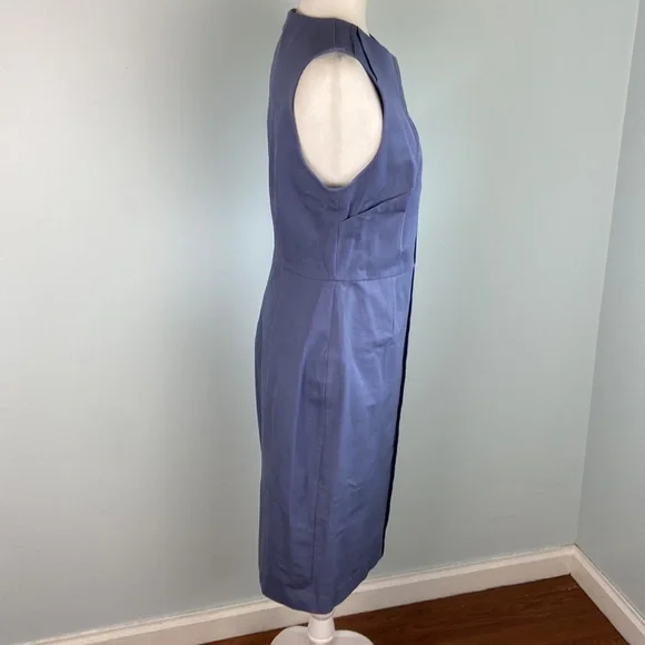 - NWOT Banana Republic Sloan Steel Smokey Blue Stretch Sheath Dress Size 12 - Picture 6 of 10
